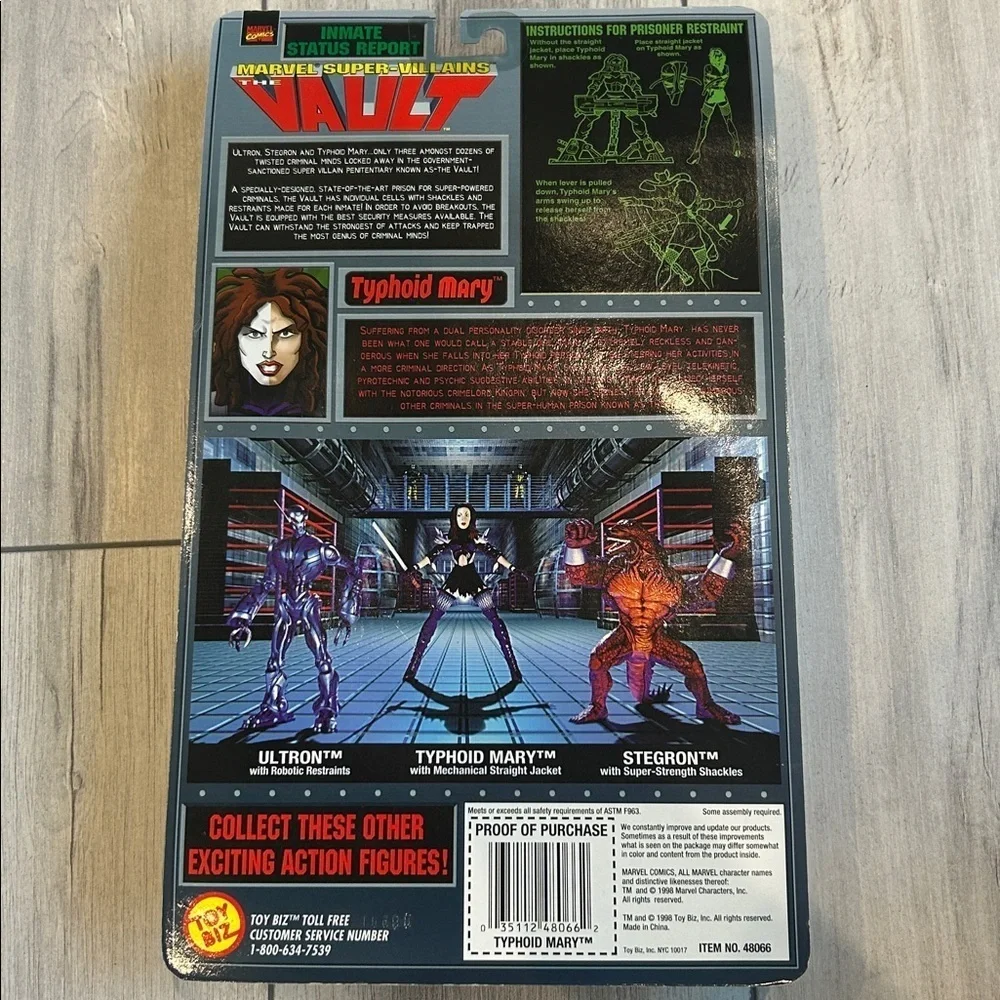 Vintage 1998 Toy Biz Marvel Super-Villains The Vault Typhoid Mary action figure
